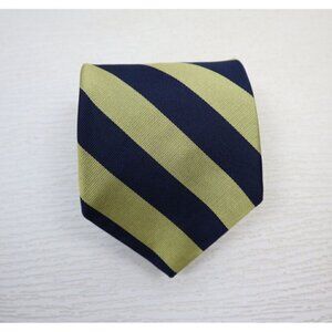 SAVILLE ROW - MEN'S 100% SILK BLUE & GOLD STRIPED TIE